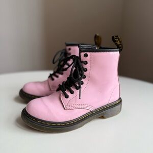 Dr. Martens Kids Light Pink Lace-Up Boots  UK 12 US 13 EU 31 Leather Air Cushion